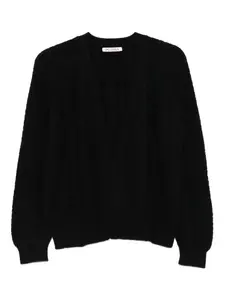 Вязаный кардиган с объемными рукавами Liska, черный