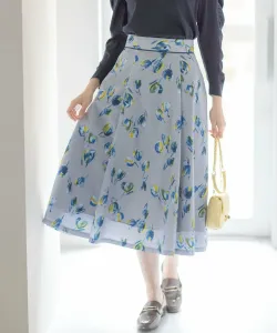 Расклешенная юбка с принтом в виде тюльпанов Suite, цвет Royal Blue 5[574]