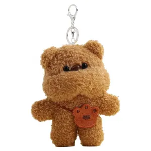 Сумка через плечо с дизайном медведя плюшевый кукольный подвес высота 12см OLOEY, Crossbody Bag Bear-(Coffee)