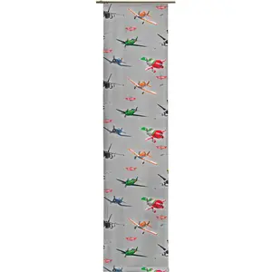 Шторка Schiebegardine Planes Lima на панели, 1 шт., Disney Wirth, темно-серый