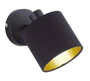 Настенный прожектор MeineWunschleuchte Stoffschirm in Schwarz Gold, черный/золотой