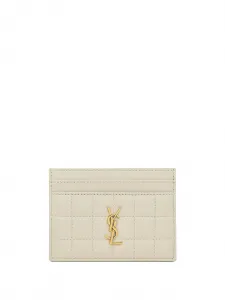 Стеганый картхолдер Cassandre Saint Laurent, белый