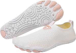 Быстросохнущие водные спортивные туфли для босых ног, акваноски, нескользящие, дышащие, для плавания, бассейна, пляжа, прогулок, походов, дайвинга, серфинга, водных видов спорта, каяка, моря, йоги, упражнений на песке, спортивные аксессуары Generic, белый