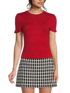 Футболка с рюшами на рукавах Дженнифер Walter Baker, красный