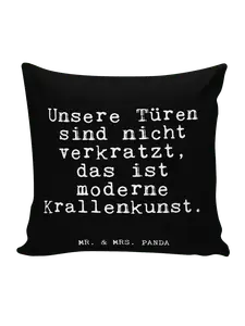 Подушка Mr & Mrs Panda 40x40 Unsere Türen sind nicht, черный