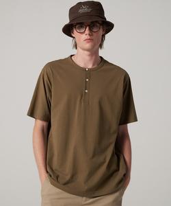 Футболка с коротким рукавом, хенли, бренд Eddie Bauer, цвет темно-бежевый