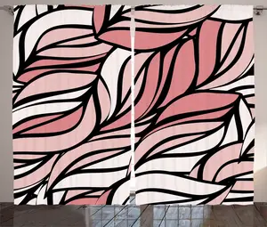 Штора ABAKUHAUS Coral Rustic с абстрактным рисунком Тень, универсальная ленточная штора для гостиной с петлями и крючками, 280 x 225 см, цвет: кораллово-красный Abakuhaus