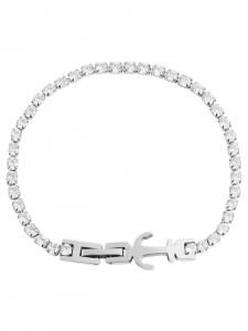 Adeliás Женский кулон из нержавеющей стали со стразами, серебро