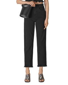 Джинсы из хлопка с высокой талией и бочкообразными штанинами Whistles, черный