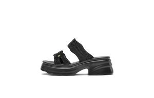 BELLE Слайдеры женские абрикос/голубой/черный/экрю — черный, цвет Black