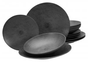 Creatable Набор посуды, антрацитовый цвет, Катания, 12 предметов