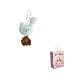 Креативный брелок Creative Cat Eating Cute Pet Design с вилкой и ножом, плюшевый, высота 10см Nodding Bud Bug