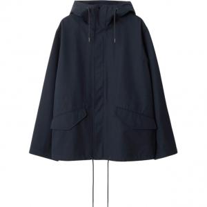 Длинный худи с капюшоном на шнурке Burberry, marine синий