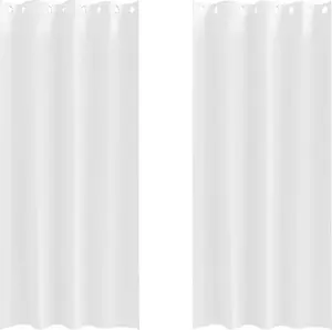 Плотные шторы с кольцами, 2 шт., чисто-белые, 245 x 140 см vidaXL