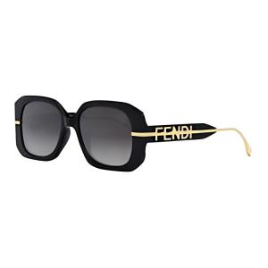 FENDI Квадратные солнцезащитные очки женские черные, Black