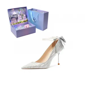 ROBINHOOD Замок 3D коробка туфли на высоком каблуке женские серебристые, цвет Silver[Dream Castle Exclusive 3D Gift Box]