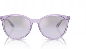 Женские солнцезащитные очки Armani Exchange Ax4140sf с низкой переносицей, модель «кошачий глаз», Shiny Transparent Violet/Violet Mirrored Silver Gradient