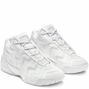 Converse Volt Mid Ladies Тройные белые кожаные высокие кеды, белый