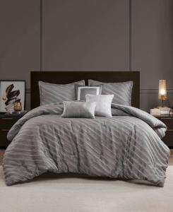 Комплект постельного белья Riva Jacquard из 7 предметов, размер King Madison Park, Gray