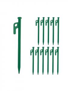 Relaxdays 12 колышков для палатки, зеленые, для установки на грунт (высота) 20 см