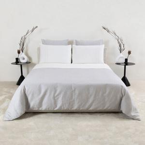 Пододеяльник Frette Graphite с рисунком в полоску 265x230, молочный/черный