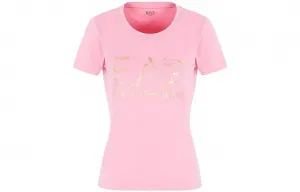 EMPORIO ARMANI Футболка Women's Pink Crew Neck Moderate Straight Fit