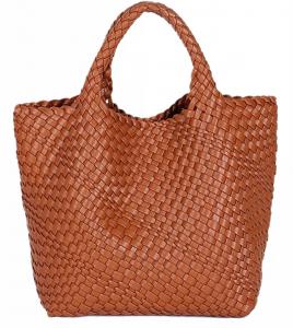 Плетеная сумка-тоут в коричневом цвете Melissa Masse