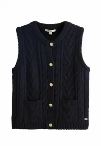 Облегающая майка прямого кроя с жилетом на морских пуговицах Laura Ashley, Navy Blue