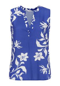 Блуза LASCANA Blouse, Creme Royalblau Bedruckt/Royal Blue