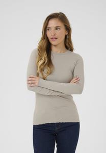Топ Kaffe KADREW LS T-SHIRT, Elephant Skin/Light Grey
