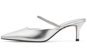 Сланцы с закрытым носком на композитной подошве 6,2 см CHARLES&KEITH BLACK TEXTURED/Silver, чёрный текстурированный