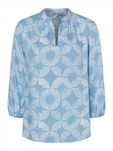 More & More Вискозная блузка с принтом небесно-голубого/бежевого цвета