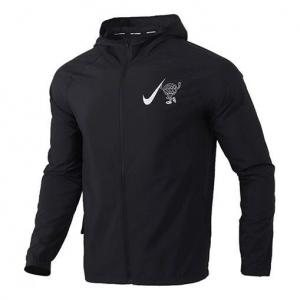 Куртка Nike Essential Wild Run Full-length zipper Cardigan hooded Running Jacket Black, черный