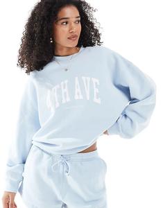 Толстовка с логотипом 4th & Reckless Avenue нежно-голубого цвета