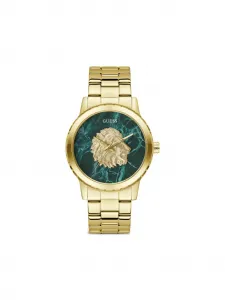 Наручные часы 42 мм с декором в виде льва Guess Usa, зеленый