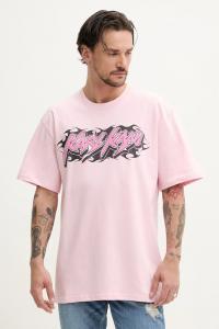 Хлопковая футболка Karl Kani, розовый