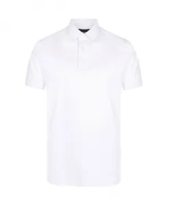 Белая хлопковая рубашка-поло с логотипом Emporio Armani, белый
