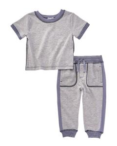 Великолепный комплект из 2 предметов: футболка с облачной отделкой и спортивные брюки Splendid, серый
