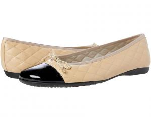 Туфли на плоской подошве French Sole PassportR Flat, цвет Black Patent/Beige Leather