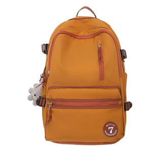 Нейлоновый рюкзак унисекс обычный коричневый/розовый/белый/черный Deli Bear, черный с чармом