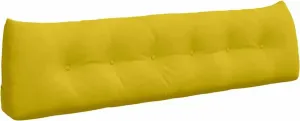 Подушка для спины желтая 180 x 24 x 50 см бархат vidaXL