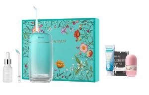 Портативный ирригатор для полости рта Xiaoxiangfei, для ортодонтического применения, мини-комплект из 8 насадок Floral Fresh Box ROAMAN, зеленый