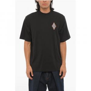 Однотонная футболка с круглым вырезом OPTICAL CROSS Marcelo Burlon, Black