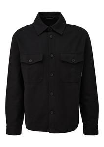 Рубашка на пуговицах классического кроя QS, черный