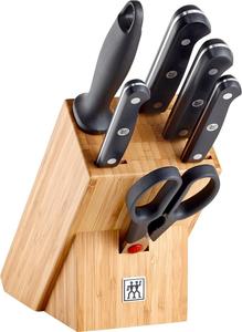 Набор из 7 предметов Zwilling Gourmet Knife Block (нож, точилка, ножницы и подставка), специальная нержавеющая сталь, эргономичная пластиковая рукоятка, черный - Сделано в Германии