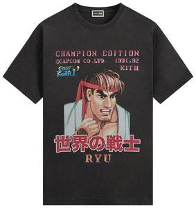 Винтажная футболка Kith x Capcom Ryu Champion Edition, цвет, черный