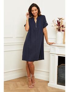 Длинное платье Le Monde du Lin Leinen, темно-синий
