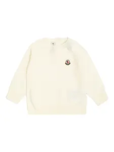 Свитера с нашивками-логотипами Moncler Enfant, белый