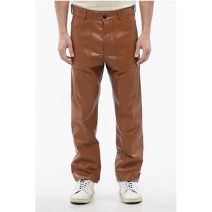 Брюки JASPER из искусственной кожи однотонного цвета Nanushka, Brown