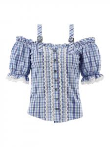 Традиционная блузка батоя средне-синего цвета OS-Trachten